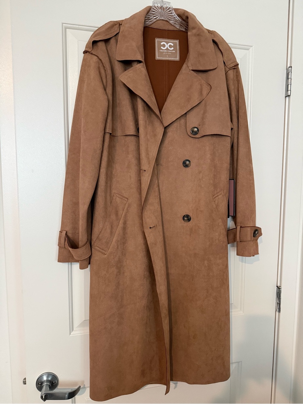 Culture couture faux suede coat